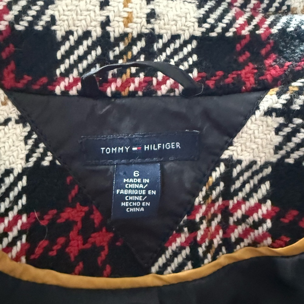 Tommy Hilfiger Black and Red Plaid Coat - Picture 2 of 3